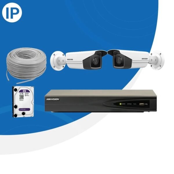 بكج 2 كاميرا خارجية من نوع IP ( بدقة 8 ميجا ) مع الملحقات