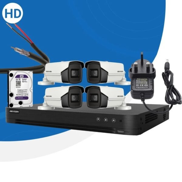 بكج 4 كاميرات خارجية من نوع HD ( بدقة 8 ميجا ) مع الملحقات