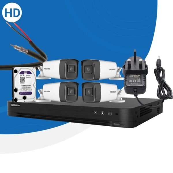 بكج 4 كاميرات خارجية من نوع HD ( بدقة 5 ميجا ) مع الملحقات